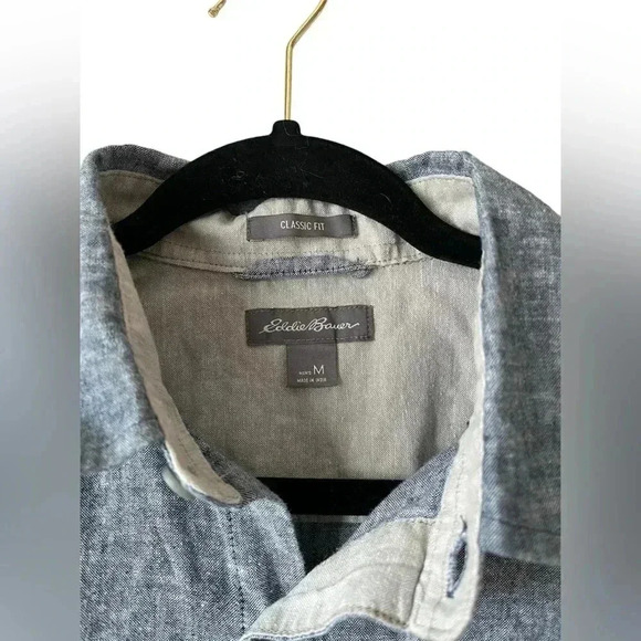 Eddie Bauer Mens Short Sleeve Collard Shirt M - Picture 3 of 4